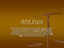 APA Style - Virginia Community College System