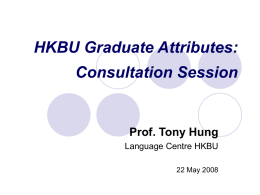 Integrating HKBU Graduate Attributes into our Curriculum