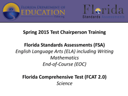 Winter 2014–2015 Florida Standards Assessments English