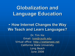 Globalization and Language Education: How Internet Changes