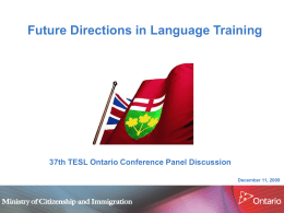 Future Directions in Language Training