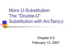 More U-Substitution: The “Double