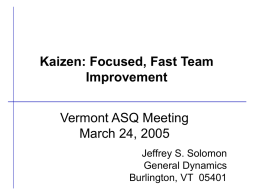 ASQ Kaizen Presentation Mar 24 2005 - VT-ASQ