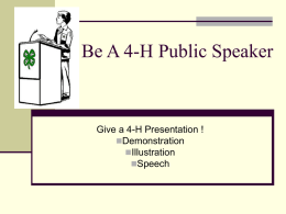 Be A 4-H Public Speaker
