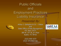 Public Officials and Employment Practices Liability Insurance