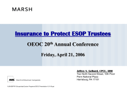 The ESOP Association Executive Liability Insurance Program