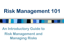 Risk Management 101 - CSUSM Home Page......CSUSM