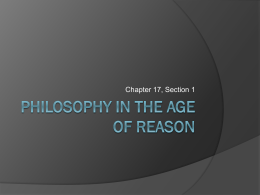 Philosophy in the Age of Reason
