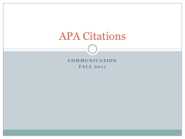 APA Citations - Falvey Memorial Library