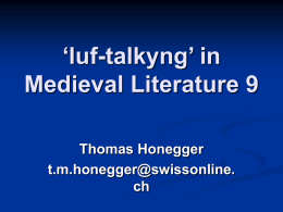 luf-talkyng’ in Medieval Literature - db