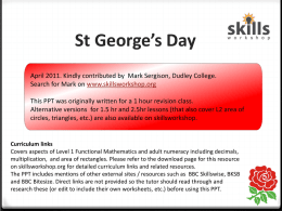 St. George’s Day - Home Page | Skills Workshop