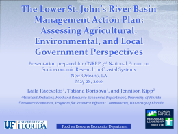 The Lower St. John’s River Basin Management Action Plan
