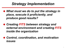 Strategy Implementation - University of South Florida St