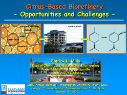 Citrus Biorefinery - Washington University in St. Louis