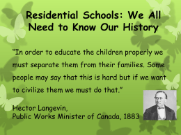 Canada’s Residential Schools