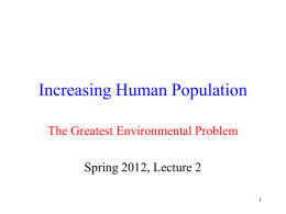 Increasing Human Population - Florida Atlantic University