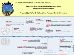 NCDs - history of international policy declarations