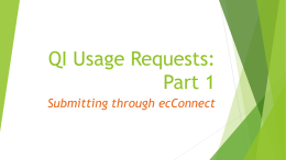 QI Usage Requests - ecCouncils: Sugar & ecConnect | from
