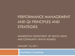 Performance Management and Building QI into Your Culture