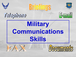 Introduction to Air Force Correspondence