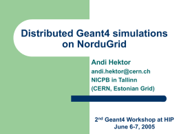 Distributed Geant4 simulations on NorduGrid