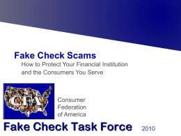 Financial Institution Fraud Prevention & Education