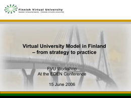 Virtual University Model in Finland