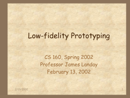 Low-fidelity Prototyping