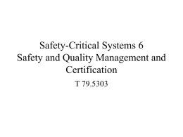 Safety-Critical Systems - TKK / Laboratory for Theoretical