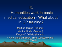 IIC Humanities work in basic medical education