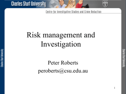 Risk management and Investigation