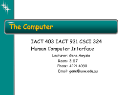 The Computer - University of Wollongong (UOW)