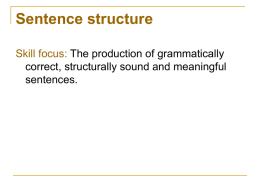 8. Sentence structure