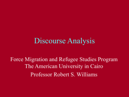 Discourse Analysis - American University in Cairo
