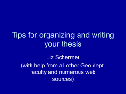 PowerPoint Presentation - Tips for organizing and writing