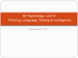 AP Psychology Language, Thinking, and Intelligence