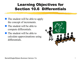 Learning Objectives for Section 3.6 Differentials