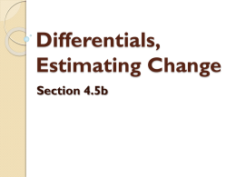 Differentials, Estimating Change