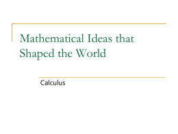 Mathematical Ideas that Shaped the World - Home