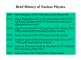 Brief History of Nuclear Physics
