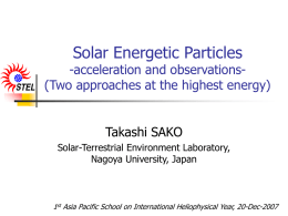 Solar Energetic Particles - Indian Institute of Astrophysics