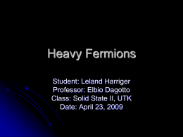 Heavy Fermions - University of Tennessee