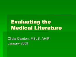 Evaluating Medical Literature