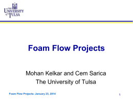 Foam Flow Project - University of Tulsa