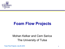 Foam Flow Project - University of Tulsa