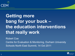 Getting more bang for your buck – the education
