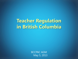 Teacher Regulation - BCCPAC | BC Confederation of Parent