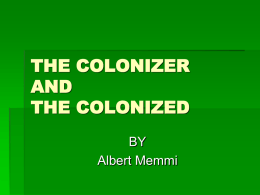 THE COLONIZER AND THE COLONIZED