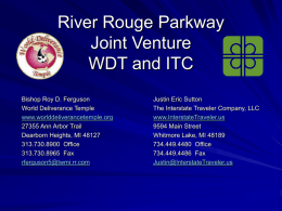 River Rouge Parkway Joint Venture WDT and ITC