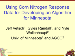 Nitrogen Management and its Influence on N Losses to